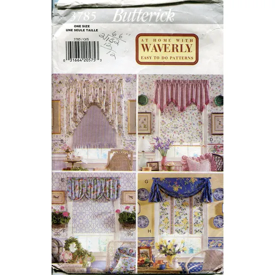 Butterick Patterns 3785 en Casa Waverly Ventana Cenefa