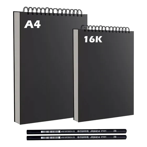 Set De 2pcs Cuaderno Dibujo O Papel Para Acuarelacon Lápiz