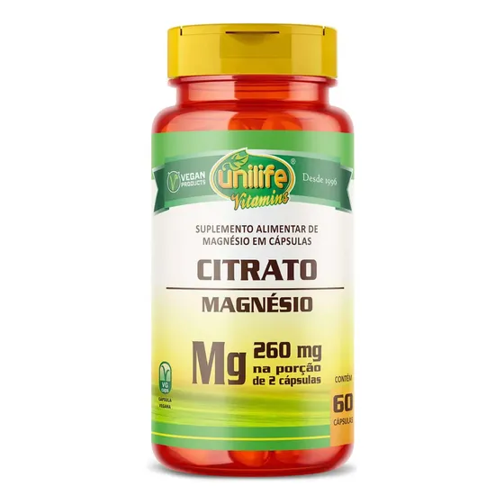 Citrato De Magnesio Unilife 60 Caps. 260 Mg Neutro | Cuotas sin interés