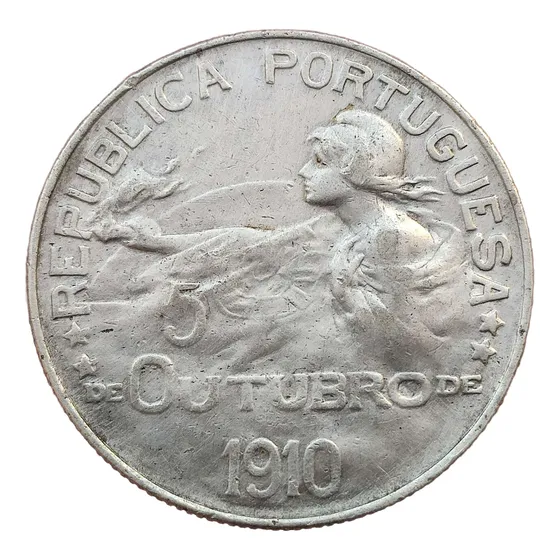 Moeda De Prata Estrangeira De Portugal 1 Escudo De 1910