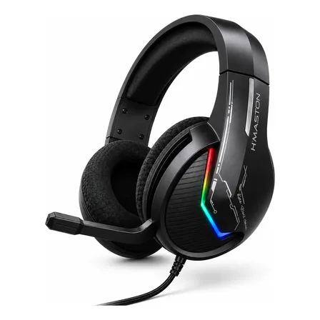 Headset Gamer Com Fio Over-ear 50mm P2 3,5mm Microfone Led Preto