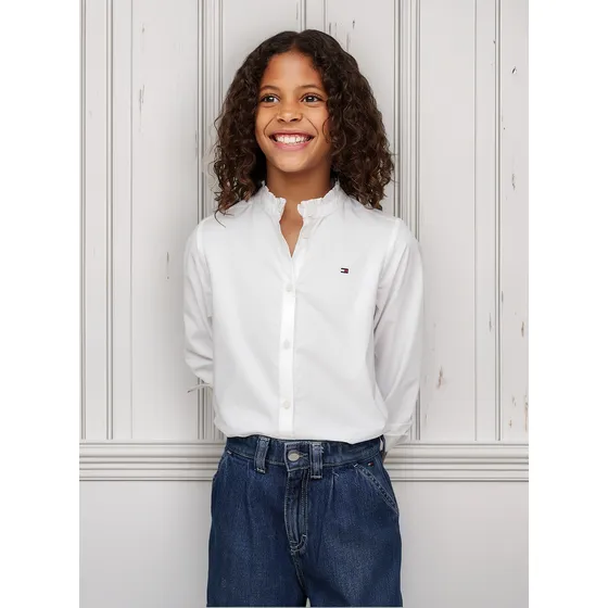 Blusa Con Cuello De Volantes Blanco Tommy Hilfiger