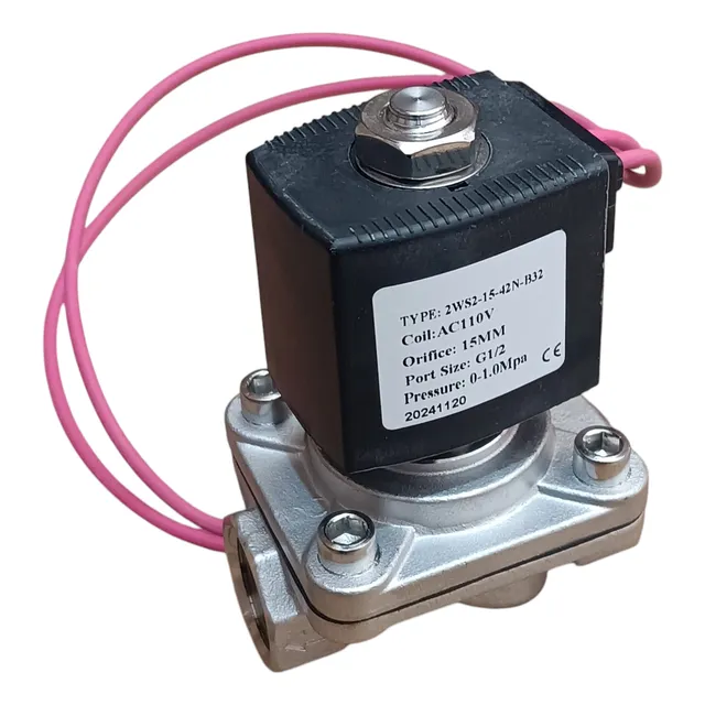 Valvula Solenoide 1/2  Normal/cerrada 110v Acero Inoxiddable
