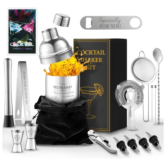 Kit De Coctelería Para Bartender Acero Inoxidable