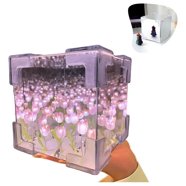 Lampara Tulipanes Infinitos Espejo Nube Producto Diy Regalo