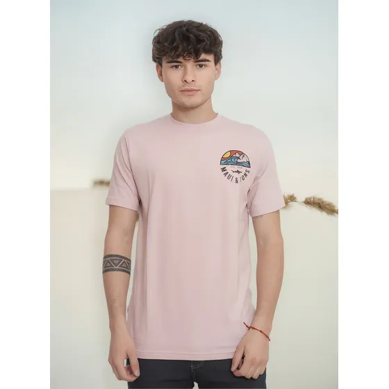 Remera Rosa Estampada Algodon Hombre Exotikeo
