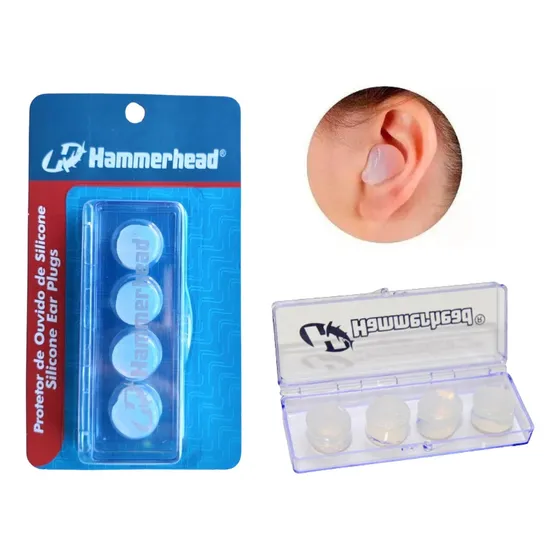 Protetor De Ouvido De Silicone Hammerhead Transparente