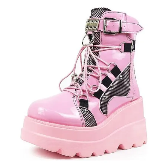 Botas Góticas Femininas Martin Com Plataforma Demonia 9.5cm