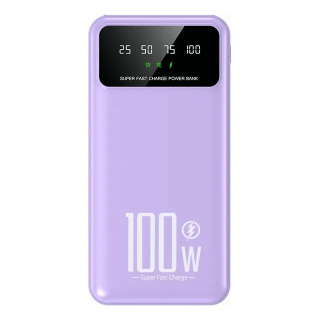 Power Bank SAIVIEK KJ-K70 20000mah Batería Externa 20W Carga Rapida Para Android,iPhone,Cargador Portátil Pila Con dos luces LED,Banco de Energía con 4 Salidas y 2 Entradas(2 USB-A, V8, Tipo C)Violeta