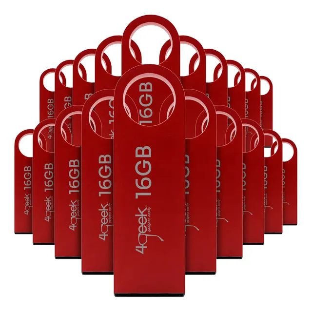Kit 20 Memorias Usb 16gb Rojo 2.0 Bulk 4geek