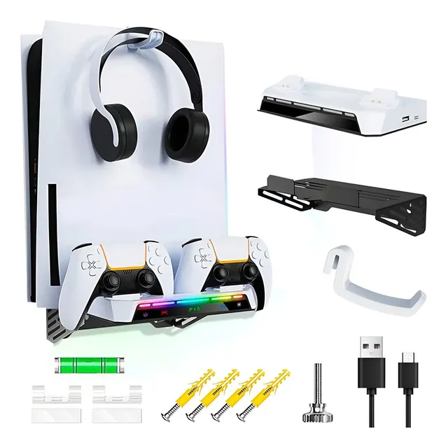 Cargador Para Mandos Ps5 Soporte De Montaje En Pared Ps5 Rgb