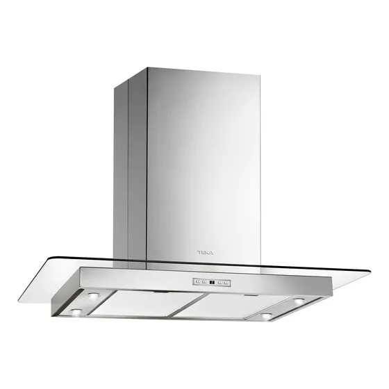 Campana De Isla Teka Vidrio Y Acero Inox. 90 Cm