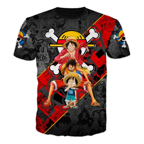 Camiseta Anime One Piece Adultos Y Niños Hombre
