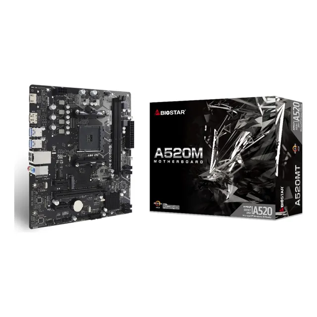 Tarjeta Madre Biostar A520mt Am4 2x Ddr4 M.2 Usb-c Micro Atx