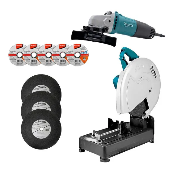 Kit Cortadora De Metales Makita M2401+miniesmeril + Color Turquesa Frecuencia 60 Hz