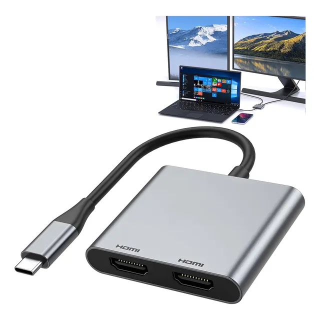 Adaptador Usb C A Hdmi Dual, Hd Extension Monitor 4k 60 Hz
