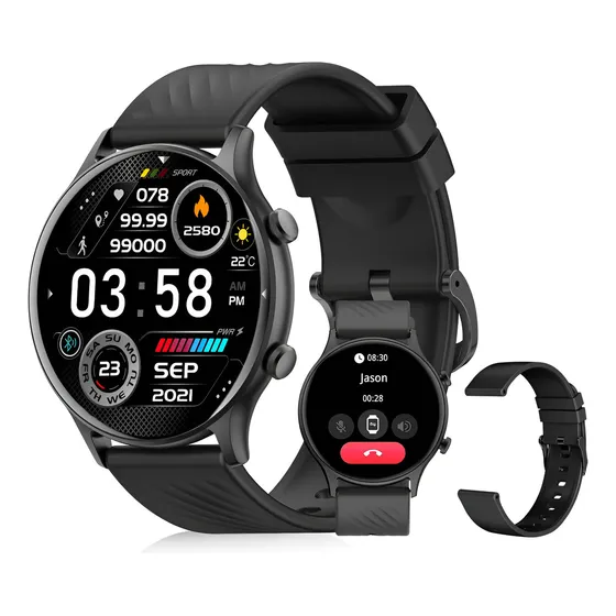 Relógio Inteligente Masculino Ip68 Resistente Água Esportivo Caixa Preto Pulseira Preto Bisel Preto Desenho Da Pulseira Mesh