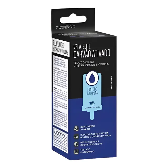 Kit 02 Un Vela Elite Carvão Ativado P/ Filtros Por Gravidade