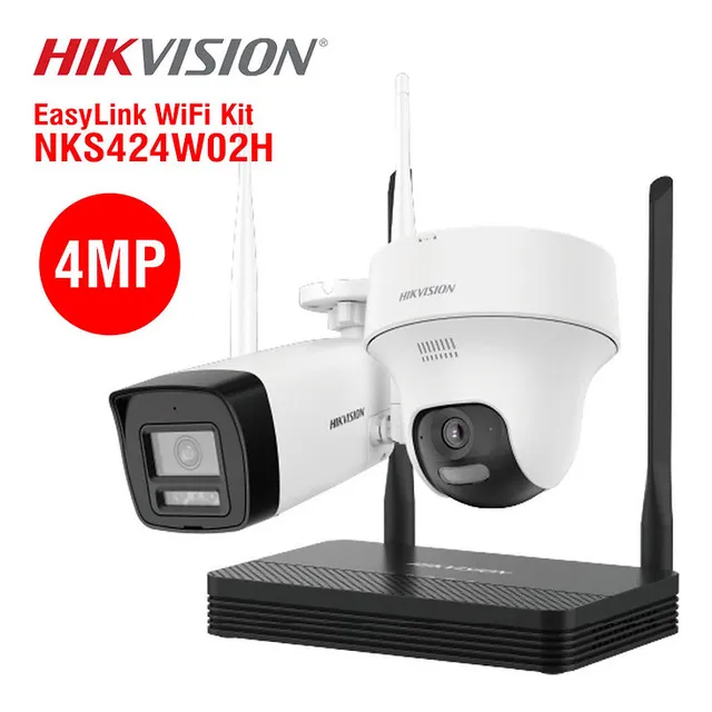 Kit 2 Camara Ip Hikvision Bullet/domo Wifi 4mp Jwk