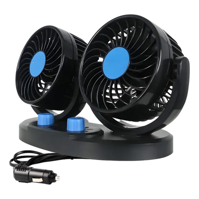 Ventilador Doble Automóvil 12v Accesorio Vehículo 360°/ R&c