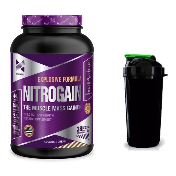 Xtrenght Nitrogain + Shaker - Aumento De Peso Proteina