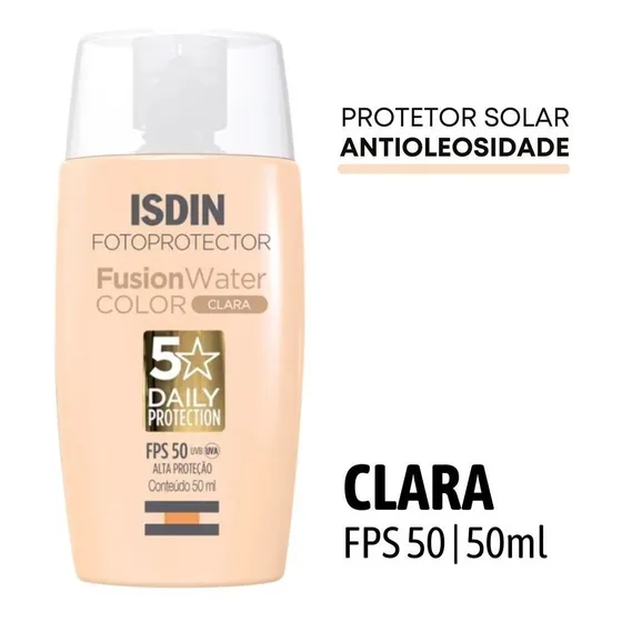 Filtro Solar Antioleosidade Isdin Fusion Water 50 Cor Clara