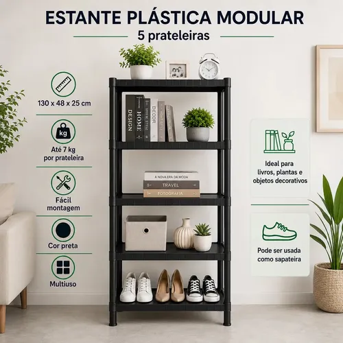 Estante Industrial Stanford Carvalho E Preta 60 Cm | MercadoLivre