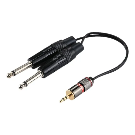Cable Plug Estereo 3.5 Mm A 2 Plug Ts 1/4 De 27 Cm