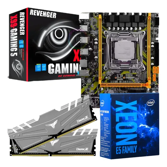 Kit Upgrade - Intel Xeon 20 Núcleos + Placa Mãe + 8gb Ddr4