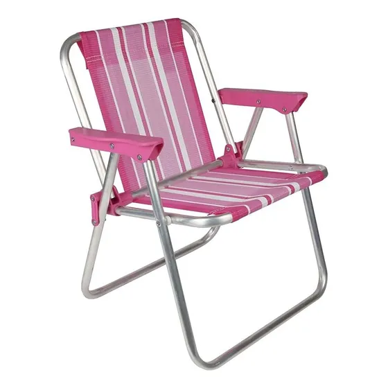 Silla de playa infantil Mor de aluminio de hasta 30 kg Pool Campo, color rosa