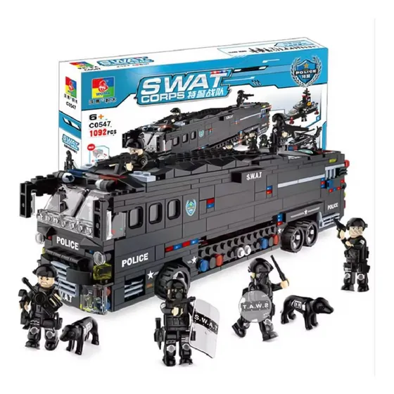 Bloco De Montar Swat Policia Com Bonecos