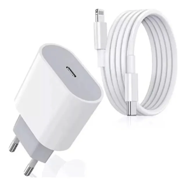 Ficha 20w Carga Rapida Original iPhone Apple + Cable Usb-c