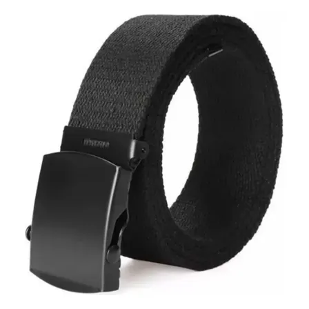 Cinturón Militar De Lona Y Nailon Hebilla Metalizada 130cm
