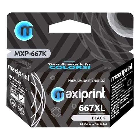 Cartucho Compatible Hp 667xl Negro