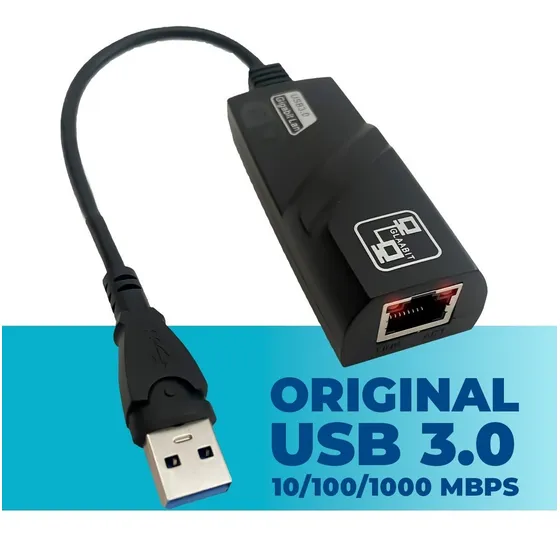 Adaptador De Rede Ethernet Usb 3.0 Suporta 10/100/1000 Gbps