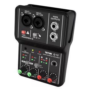 Mesa Mixer Placa De Som Teyun Q-12 Interface De Audio Usb Pc Mesa Mixer Placa De Som Teyun Q-12 Interface De Audio Usb Pc