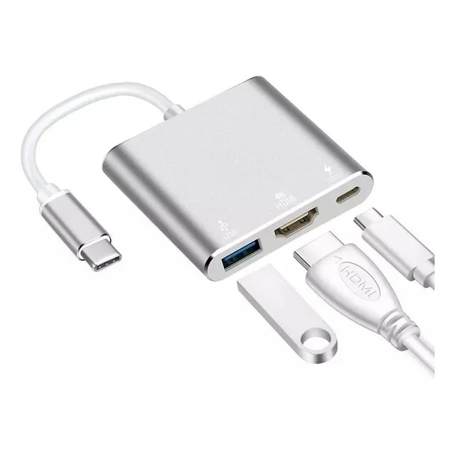 Hub 3.0 Usb C A 1 Puerto Usb + 1 Puerto Usb C + 1 Hdmi Pc