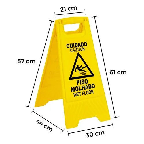 Placa Sinalizadora Piso Molhado Sinalização E Advertência