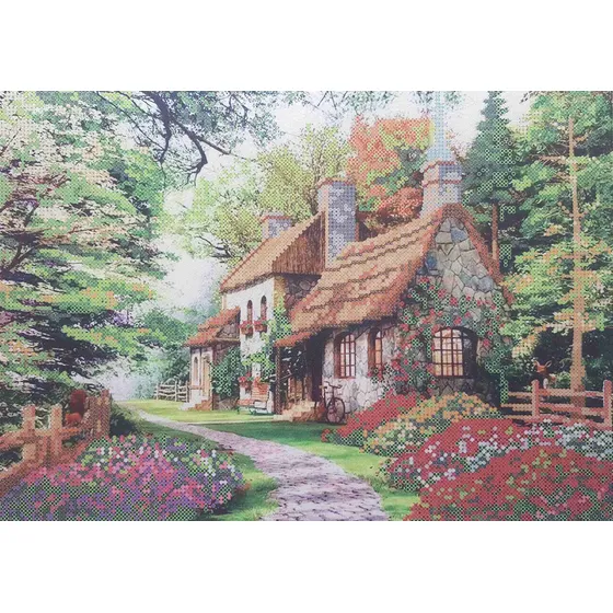 Kit Bordado Cuenta Para Casa Aguja Punto Cruz Diseño Paisaje