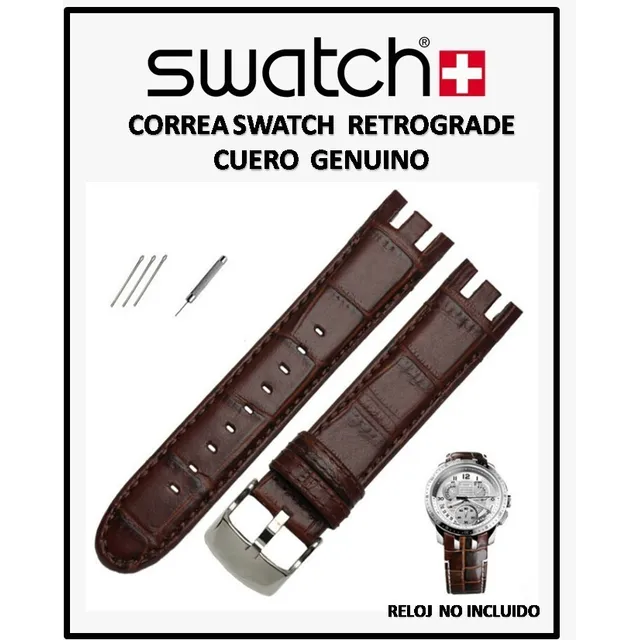 Correa Swatch Retrogrado Yrs Original Y Nueva Cuero Genuino