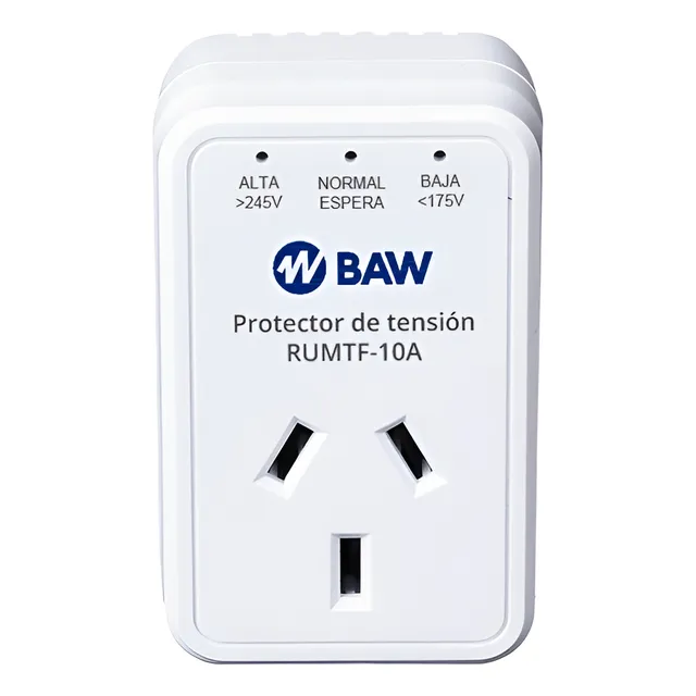 Protector De Tensión 2200w Toma 10amp Baw