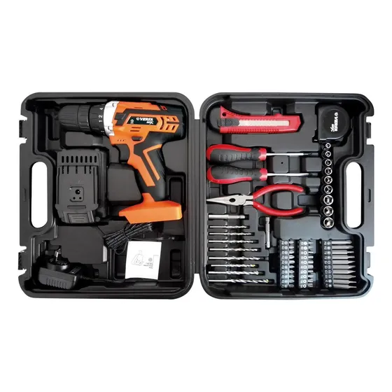 Taladro Atornillador Versa Bateria 20v 54 Accesorios 10 Mm Color Naranja Frecuencia 50/60 Hz