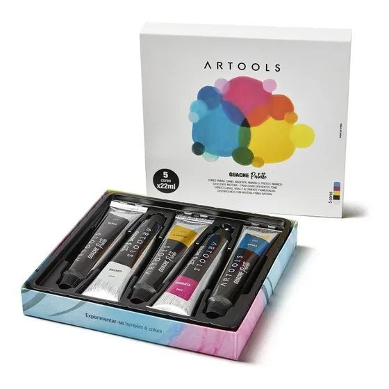 Guache Palette Bisnaga 22ml 5 Cores Artools