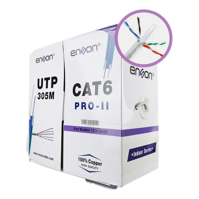 Cable Utp Cat6 Calibre 23 100% Cobre 305m Gris Interior