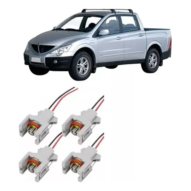 Kit 4 Conector Inyector Ssangyong Actyon Sport Euro 3 Y 4 