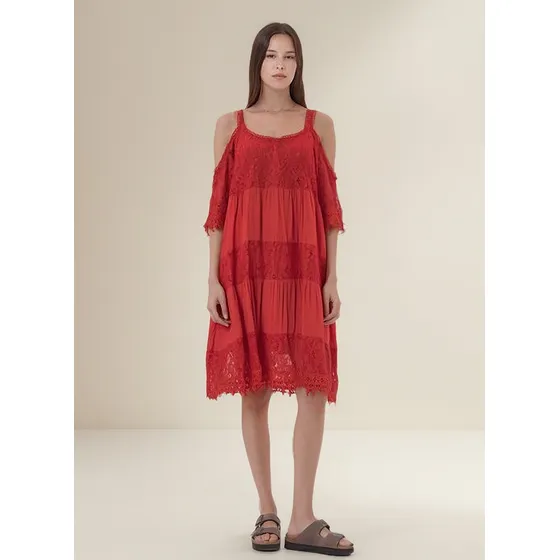 Vestido Indira De Fibrana Hombro Descubierto Guk7 Arizona