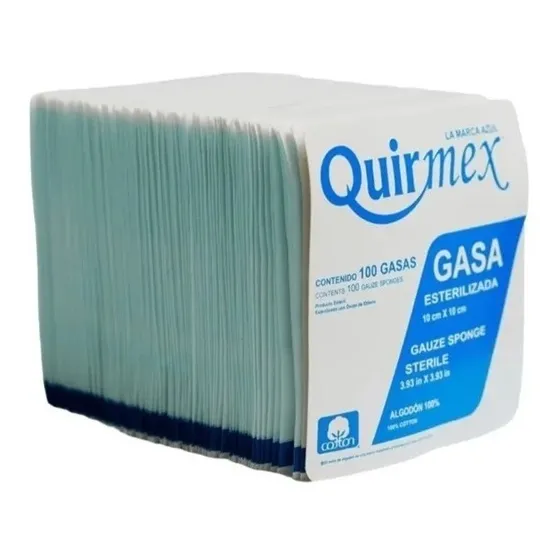 Quirmex 10x10cm gasa estéril 100 piezas