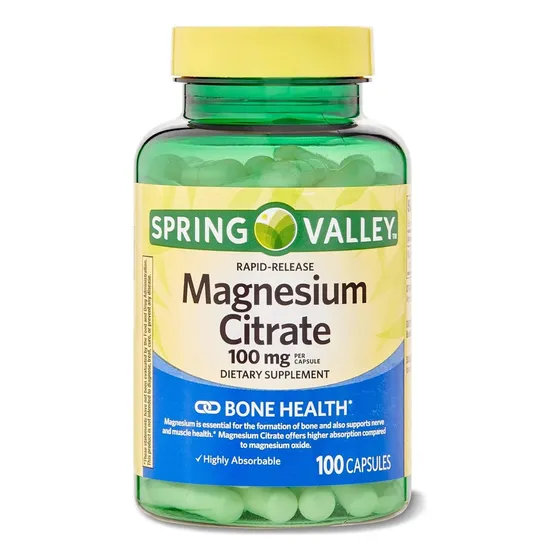 Citrato De Magnesio 100mg Spring Valley 100 Capsulas
