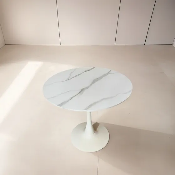 Mesa Tulip Simil Mármol Autoadhesivo 80 Cm