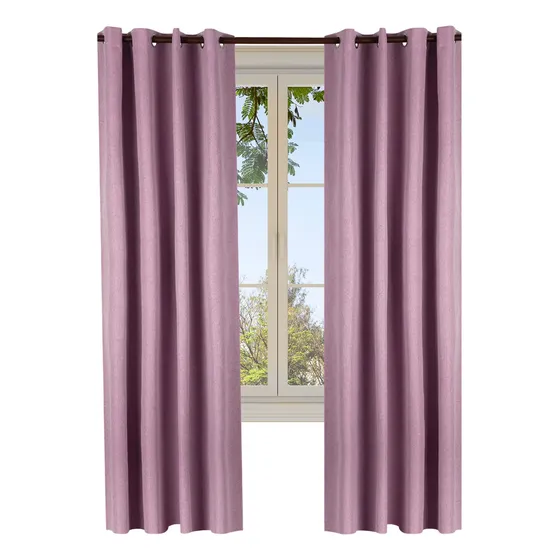 Cortina Blackout 100% Anti Luz, 2 Paños 140x220 Textura Lino